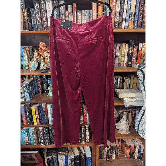 Brand New INC International Concepts Women's XL Wide Leg High Rise Velvet Pants - Picture 2 of 7